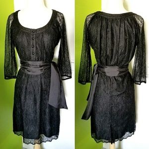 Anthropologie little black lace dress